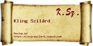 Kling Szilárd névjegykártya