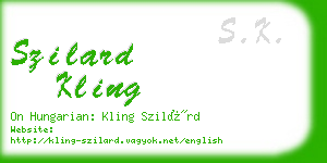 szilard kling business card